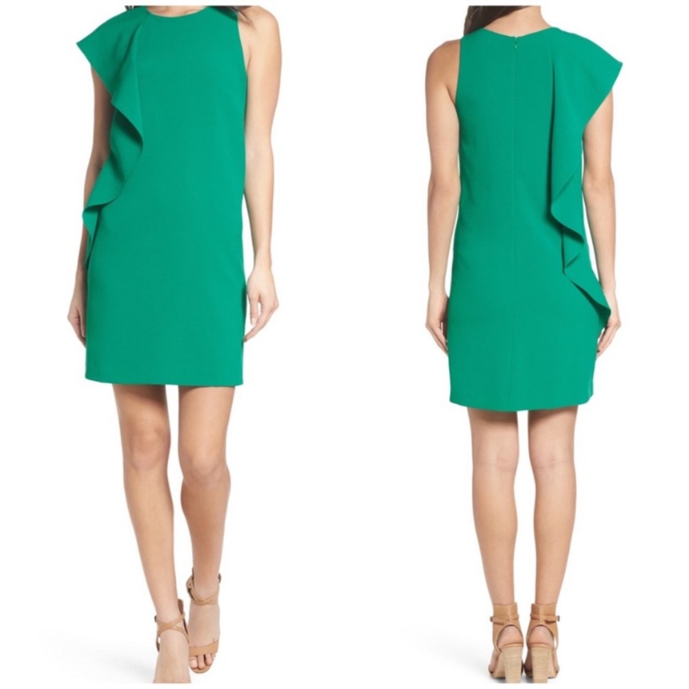 Chelsea28 Asymmetrical Ruffle Shift Dress  D25015